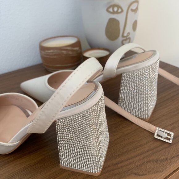 Asos Be Mine Wide Fit Bridal Embellished Heels - Picture 7 of 11